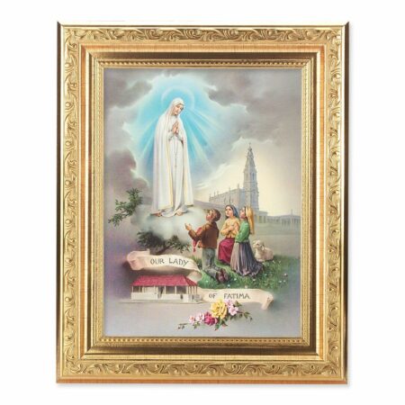 Our Lady of Fatima Antique Gold Framed Art