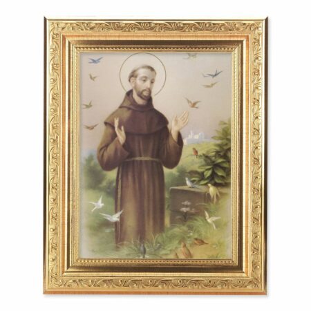 St. Francis Antique Gold Framed Art
