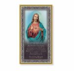 Sacred Heart of Jesus Gold Foil Wood Plaque