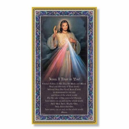 Divine Mercy Gold Foil Wood Plaque