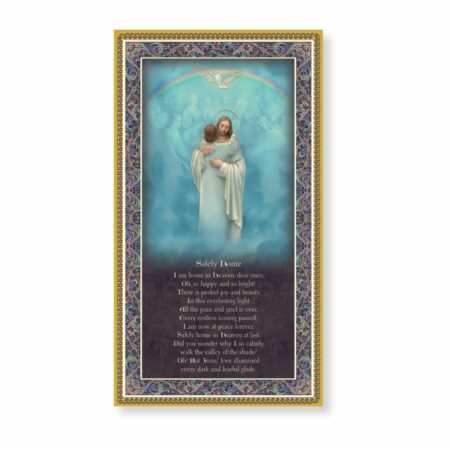 Safely Home - Jesus Welcoming Home Gold Foil Wood Plaque