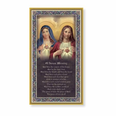 Sacred Hearts - House Blessing Gold Foil Wood Plaque