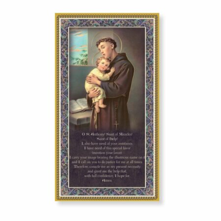 St. Anthony Gold Foil Wood Plaque