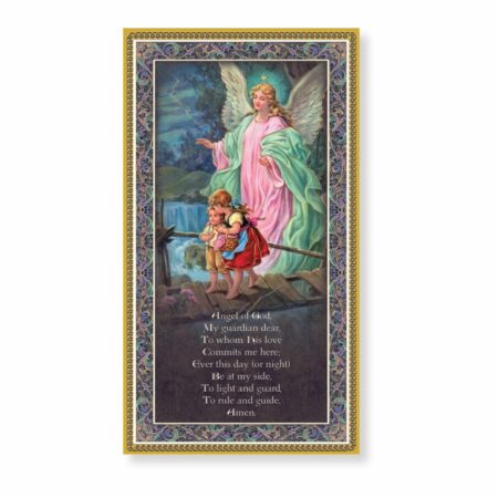 Guardian Angel Gold Foil Wood Plaque