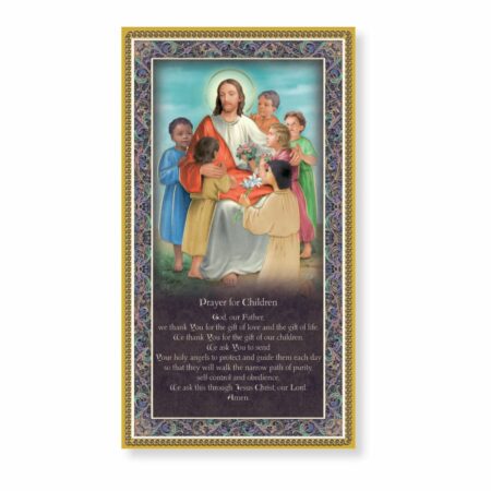 Prayer for the Children Gold Foil Wood Plaque