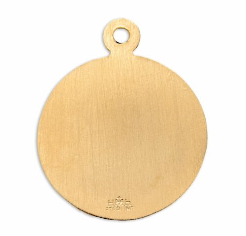 Guardian Angel Round Gold Over Sterling Silver Medal - Image 3