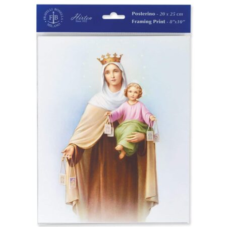Our Lady of Mount Carmel Framing Print by Fratelli Bonella – 8" x 10" – Made in Italy – Pack of 3