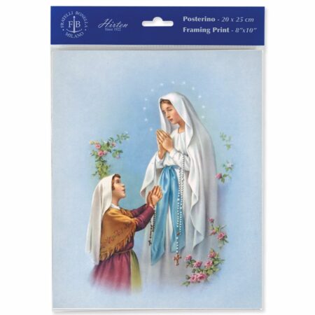 Our Lady of Lourdes Framing Print by Fratelli Bonella – 8" x 10" – Made in Italy – Pack of 3