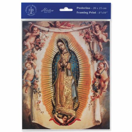 Our Lady of Guadalupe with Angels Framing Print by Fratelli Bonella – 8" x 10" – Made in Italy – Pack of 3