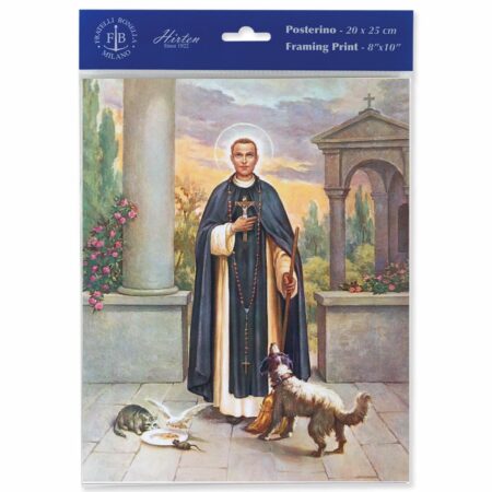 Saint Martin de Porres – Patron Saint of Social Justice Italian Framing Print – 8" x 10" – Fratelli Bonella – Pack of 3