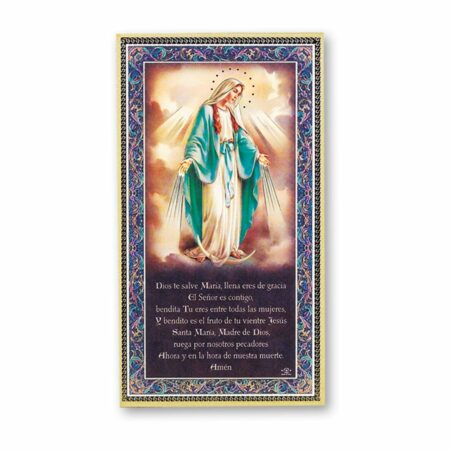 Our Lady of Grace (Spanish) Gold Foil Wood Plaque