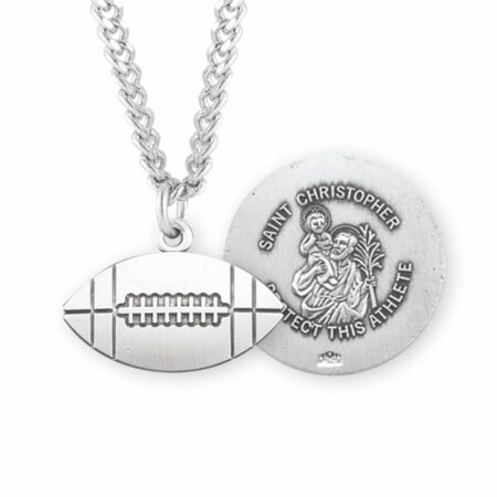 Saint Christopher Sterling Silver Football Athlete Medal