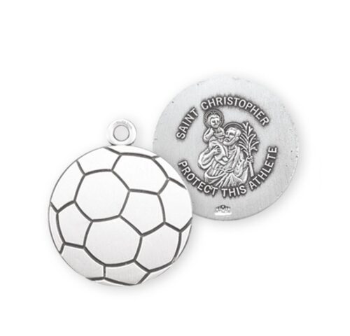 Saint Christopher Sterling Silver Soccer Athlete Medal - Image 2