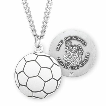 Saint Christopher Sterling Silver Soccer Athlete Medal