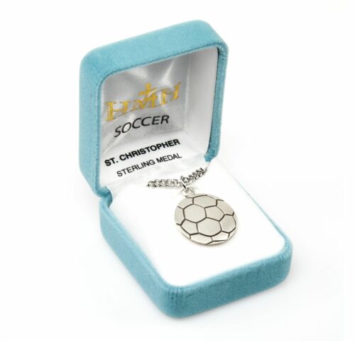 Saint Christopher Sterling Silver Soccer Athlete Medal - Image 3