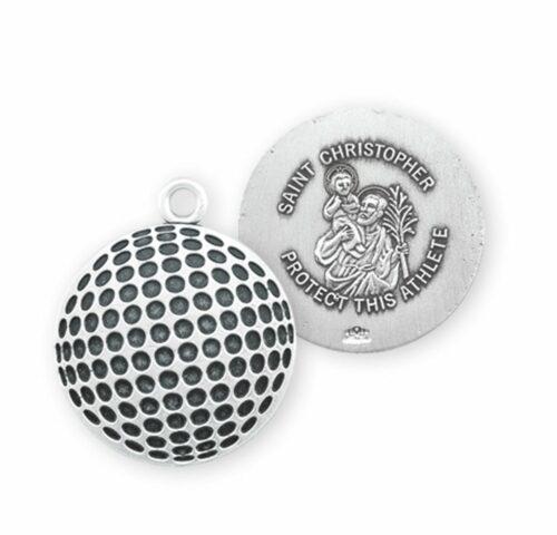 Saint Christopher Sterling Silver Golf Athlete Medal - Image 2