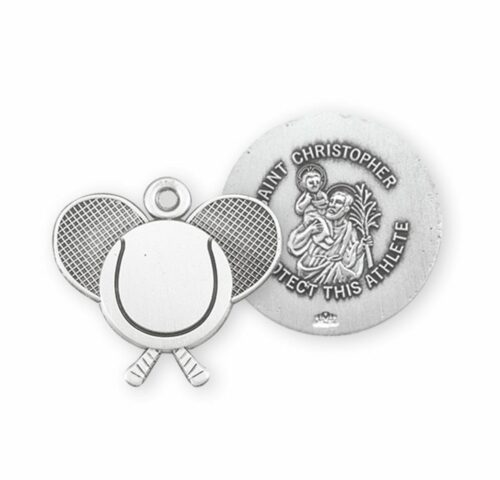Saint Christopher Sterling Silver Tennis Athlete Medal - Image 2