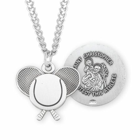 Saint Christopher Sterling Silver Tennis Athlete Medal