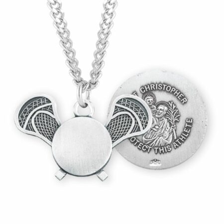 Saint Christopher Sterling Silver Lacrosse Athlete Medal