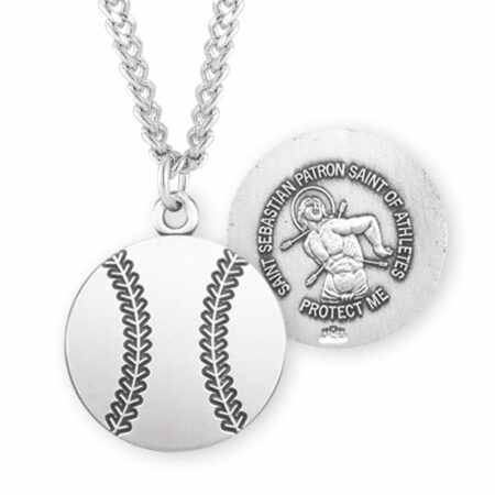 Saint Sebastian Sterling Silver Baseball Athlete Medal