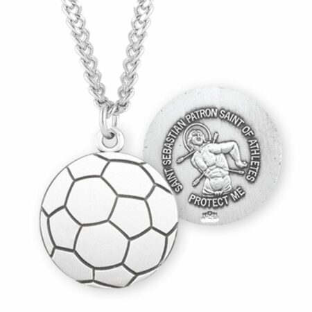 Saint Sebastian Sterling Silver Soccer Athlete Medal