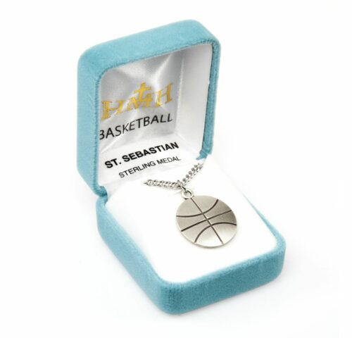 Saint Sebastian Sterling Silver Basketball Athlete Medal - Image 3
