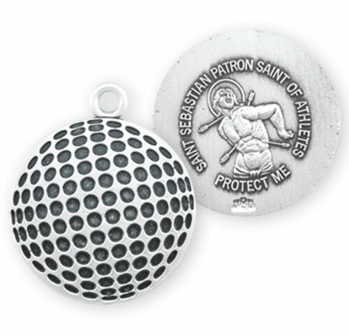 Saint Sebastian Sterling Silver Golf Athlete Medal - Image 2