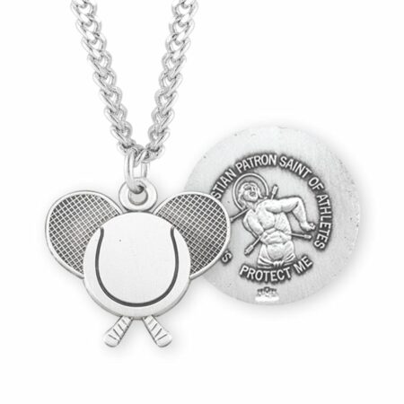 Saint Sebastian Sterling Silver Tennis Athlete Medal