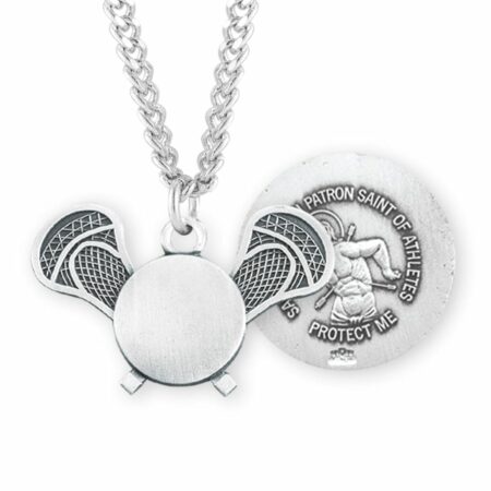 Saint Sebastian Sterling Silver Lacrosse Athlete Medal