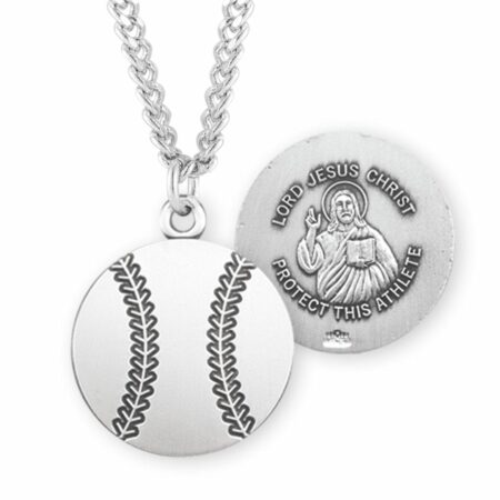 Lord Jesus Christ Sterling Silver Baseball Athlete Medal