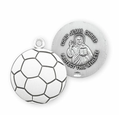 Lord Jesus Christ Sterling Silver Soccer Athlete Medal - Image 2