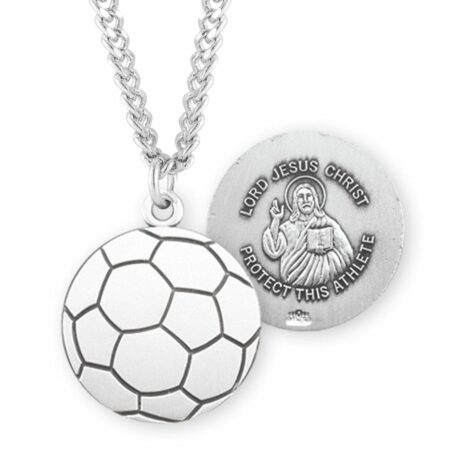 Lord Jesus Christ Sterling Silver Soccer Athlete Medal