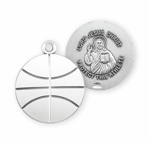 Lord Jesus Christ Sterling Silver Basketball Athlete Medal - Image 2