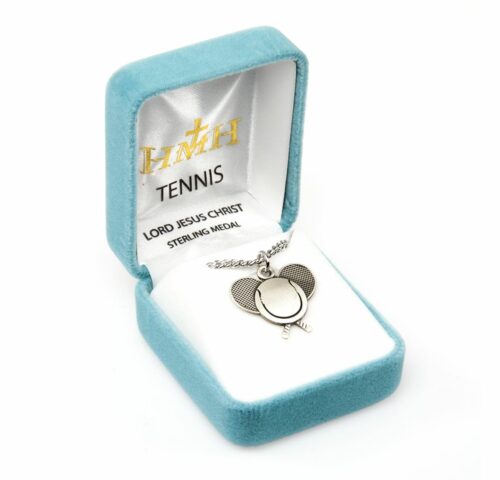 Lord Jesus Christ Sterling Silver Tennis Athlete Medal - Image 3
