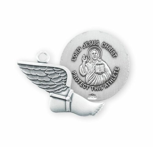 Lord Jesus Christ Sterling Silver Track Athlete Medal - Image 2