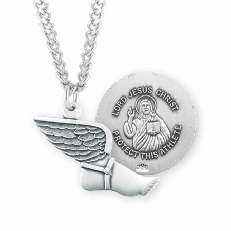 Lord Jesus Christ Sterling Silver Track Athlete Medal