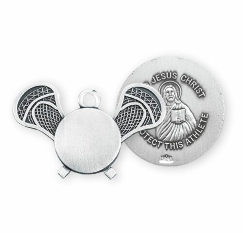 Lord Jesus Christ Sterling Silver Lacrosse Athlete Medal - Image 2