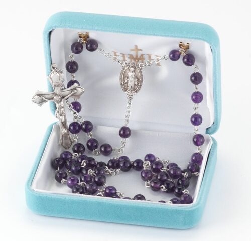 Genuine Amethyst Sterling Rosary - Image 2