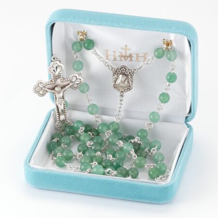 Genuine Aventurine Sterling Silver Rosary