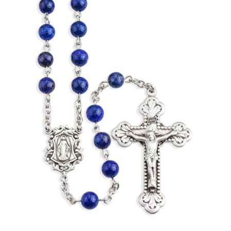 Genuine Lapis Sterling Silver Rosary