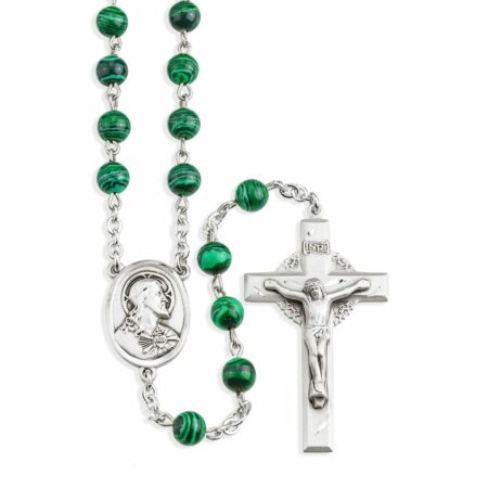 Genuine Malachite Sterling Silver Rosary