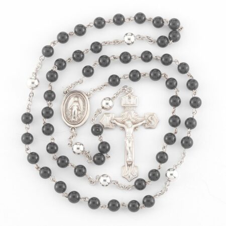 Genuine Onyx Sterling Silver Rosary