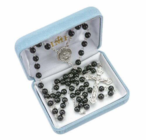 Genuine Onyx Sterling Silver Rosary - Image 2