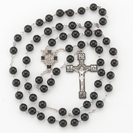 Genuine Onyx Sterling Silver Rosary