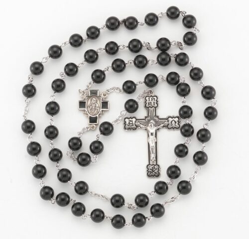 Genuine Onyx Sterling Silver Rosary