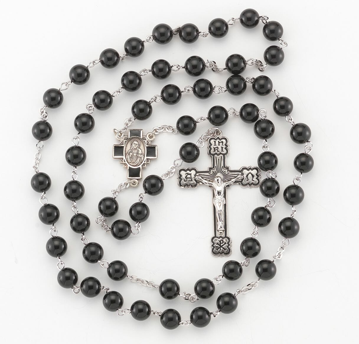 Genuine Onyx Sterling Silver Rosary - Buy Religious Catholic Store