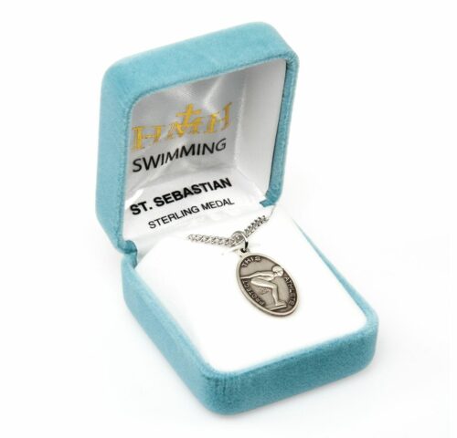 Saint Sebastian Oval Sterling Silver Female Lacrosse Athlete Medal - Image 3