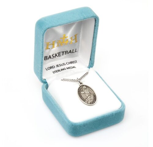 Lord Jesus Christ Oval Sterling Silver Female Basketball Athlete Medal - Image 3