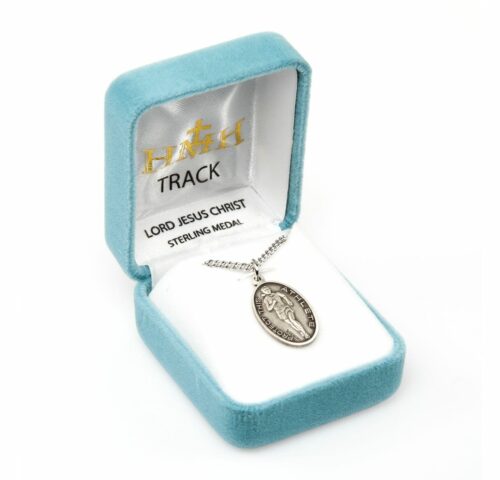 Lord Jesus Christ Oval Sterling Silver Female Track Athlete Medal - Image 3