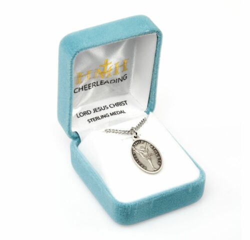 Lord Jesus Christ Oval Sterling Silver Female Cheer Athlete Medal - Image 3